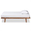 Bowery Hill Walnut Brown Finished Wood Twin Size Platform Bed Frame