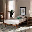 Bowery Hill Walnut Brown Finished Wood Twin Size Platform Bed Frame