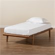 Bowery Hill Walnut Brown Finished Wood Twin Size Platform Bed Frame