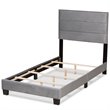 Bowery Hill Modern Grey Upholstered Twin Size Panel Bed