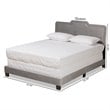 Bowery Hill Grey Upholstered Queen Size Panel Bed