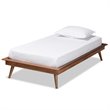 Bowery Hill Walnut Brown Finished Wood Twin Size Platform Bed Frame