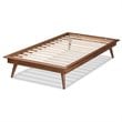 Bowery Hill Walnut Brown Finished Wood Twin Size Platform Bed Frame