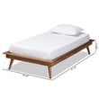 Bowery Hill Walnut Brown Finished Wood Twin Size Platform Bed Frame