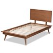 Bowery Hill Walnut Brown Finished Wood Twin Size Platform Bed