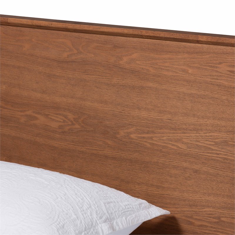 Bowery Hill Walnut Brown Finished Wood Twin Size Platform Bed