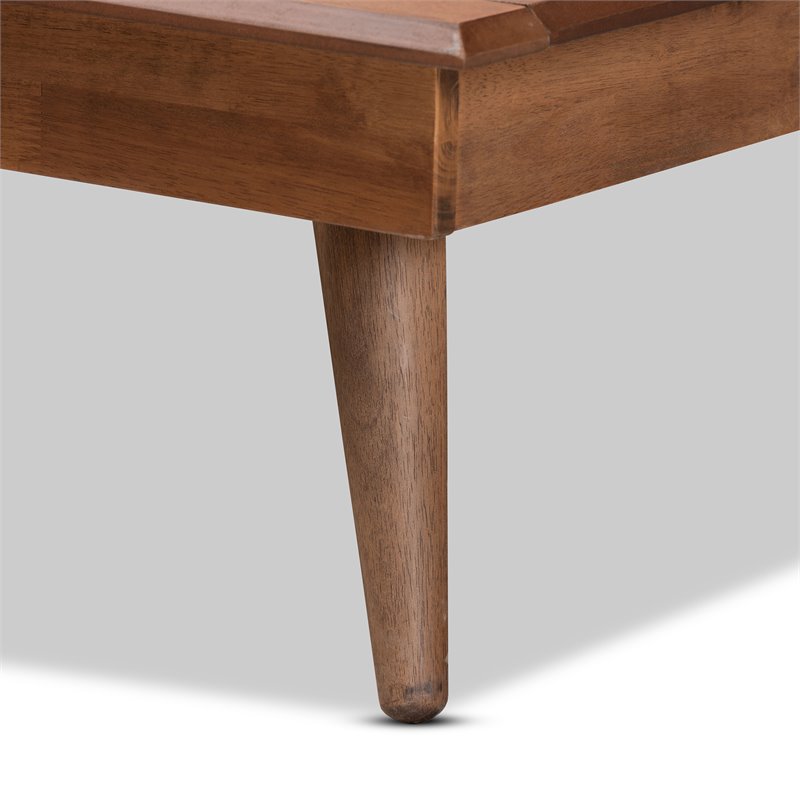 Bowery Hill Walnut Brown Finished Wood Twin Size Platform Bed