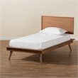 Bowery Hill Walnut Brown Finished Wood Twin Size Platform Bed