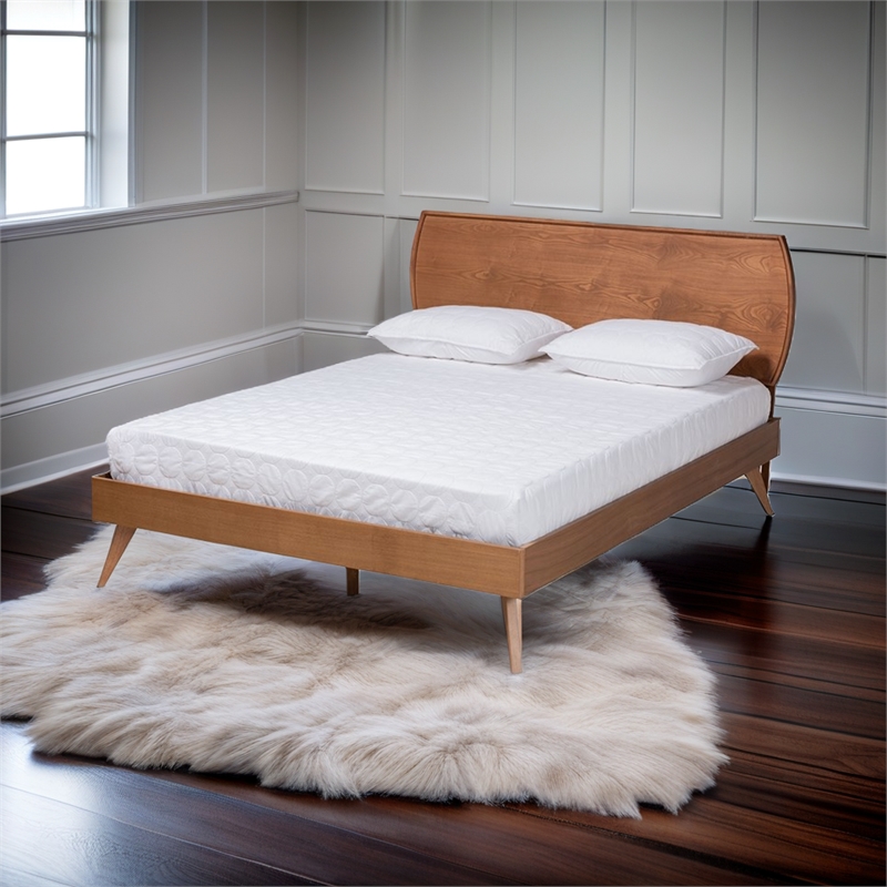 Bowery Hill Walnut Brown Finished Wood Full Size Platform Bed