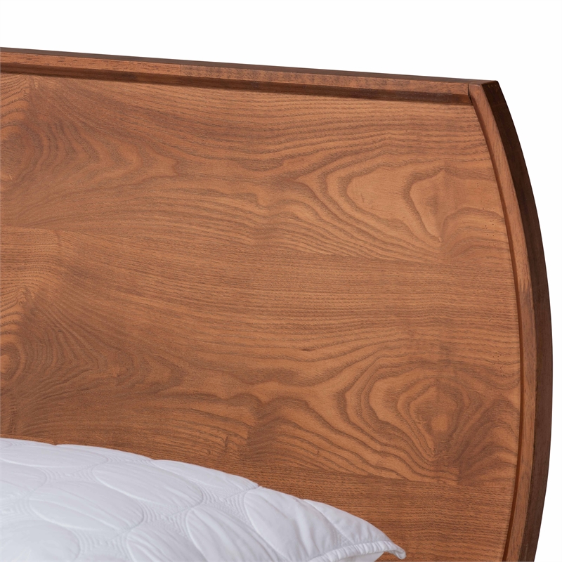 Bowery Hill Walnut Brown Finished Wood Full Size Platform Bed