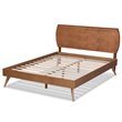 Bowery Hill Walnut Brown Finished Wood Queen Size Platform Bed