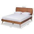 Bowery Hill Walnut Brown Finished Wood Queen Size Platform Bed