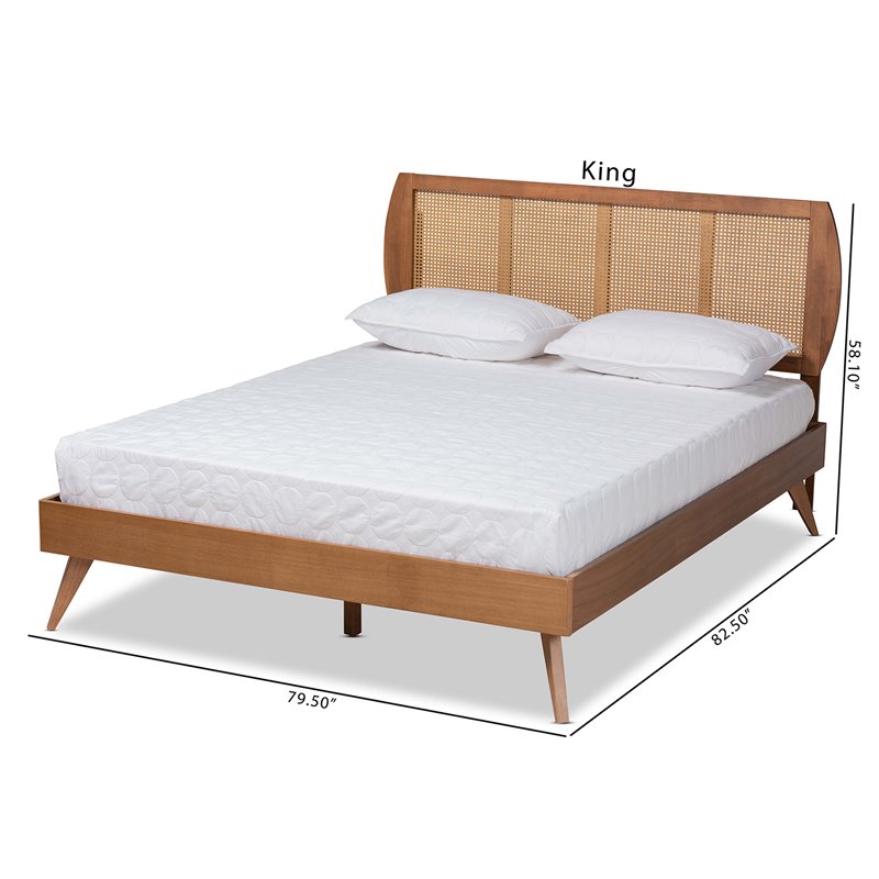 Bowery Hill Walnut Brown Finished Wood Queen Size Platform Bed