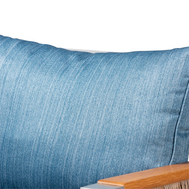 Bowery Hill Modern Blue Grey Brown Finished Patio Lounge Set