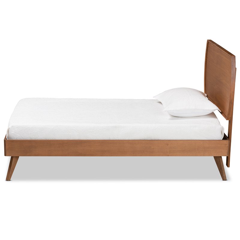 Bowery Hill Walnut Brown Finished Wood Twin Size Platform Bed