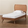 Bowery Hill Walnut Brown Finished Wood Twin Size Platform Bed