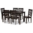 Bowery Hill Dark Brown Finished Wood 7-Piece Dining Set