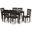 Bowery Hill Dark Brown Finished Wood 7-Piece Dining Set