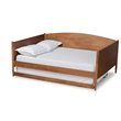 Bowery Hill Ash Walnut Finished Wood Full Size Daybed with Trundle