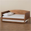 Bowery Hill Ash Walnut Finished Wood Full Size Daybed with Trundle