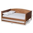 Bowery Hill Ash Walnut Finished Wood Full Size Daybed with Trundle