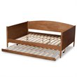 Bowery Hill Ash Walnut Finished Wood Full Size Daybed with Trundle