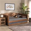 Bowery Hill Ash Walnut Finished Wood Full Size Daybed with Trundle