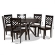 Bowery Hill Dark Brown Finished Wood 7-Piece Dining Set