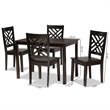Bowery Hill Dark Brown Finished Wood 5-Piece Dining Set