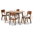 Bowery Hill Grey Walnut Brown Finished Wood 5-Piece Dining Set