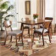 Bowery Hill Grey Walnut Brown Finished Wood 5-Piece Dining Set