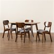 Bowery Hill Grey Walnut Brown Finished Wood 5-Piece Dining Set