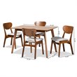 Bowery Hill Grey Walnut Brown Finished Wood 5-Piece Dining Set