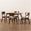 Bowery Hill Sand Walnut Brown Finished Wood 5-Piece Dining Set