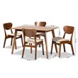 Bowery Hill Sand Walnut Brown Finished Wood 5-Piece Dining Set