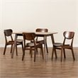 Bowery Hill Walnut Brown Finished Wood 5-Piece Dining Set