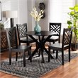 Bowery Hill Dark Brown Finished Wood 5-Piece Dining Set