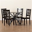 Bowery Hill Dark Brown Finished Wood 5-Piece Dining Set
