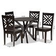 Bowery Hill Dark Brown Finished Wood 5-Piece Dining Set