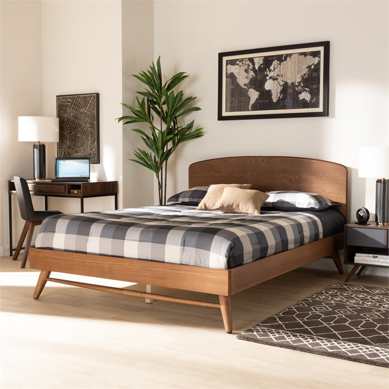 Bowery Hill Brown Finished Wood Full Size Platform Bed