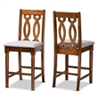 Bowery Hill Contemporary Grey and Brown Finished Wood 2-Piece Counter Stool Set