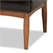 Bowery Hill Faux Leather Walnut Brown Dining Nook Banquette Set Biscuit Tufted 74.4
