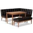 Bowery Hill Brown Finished Wood 4-Piece Dining Nook Set