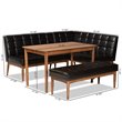 Bowery Hill Brown Finished Wood 4-Piece Dining Nook Set