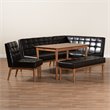 Bowery Hill Brown Finished Wood 5-Piece Dining Nook Set