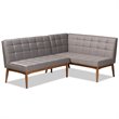 Bowery Hill Grey and Brown Finished Wood 2-Piece Dining Set