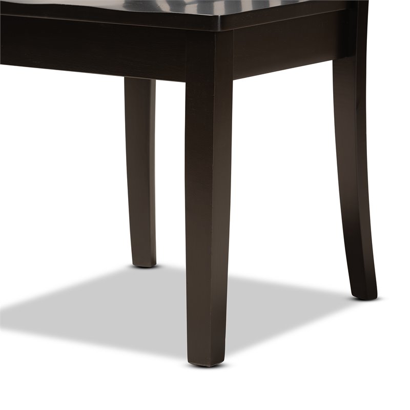 Bowery Hill Dark Brown Finished Wood 5-Piece Dining Set