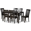 Bowery Hill Dark Brown Finished Wood 7-Piece Dining Set
