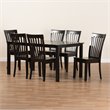 Bowery Hill Dark Brown Finished Wood 7-Piece Dining Set