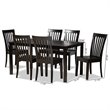 Bowery Hill Dark Brown Finished Wood 7-Piece Dining Set